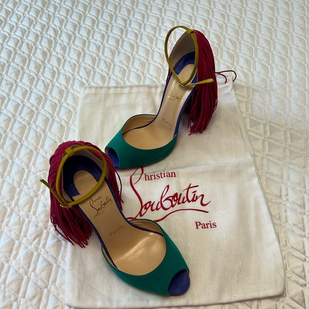 Christian Louboutin Tassel Sandal Heels sz 38.5